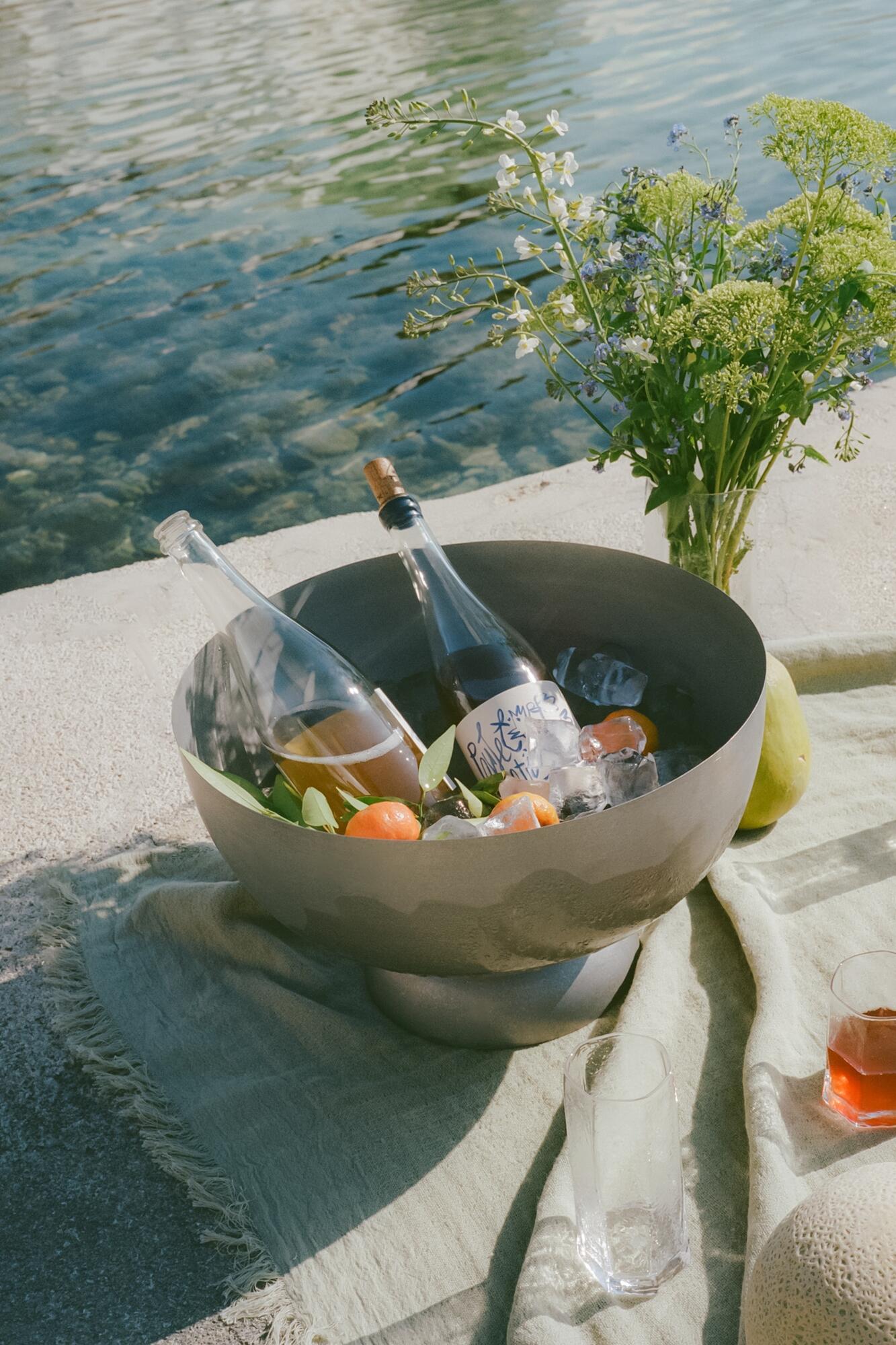 Tumbled champagnekøler, Ø38 cm - Stainless Steel